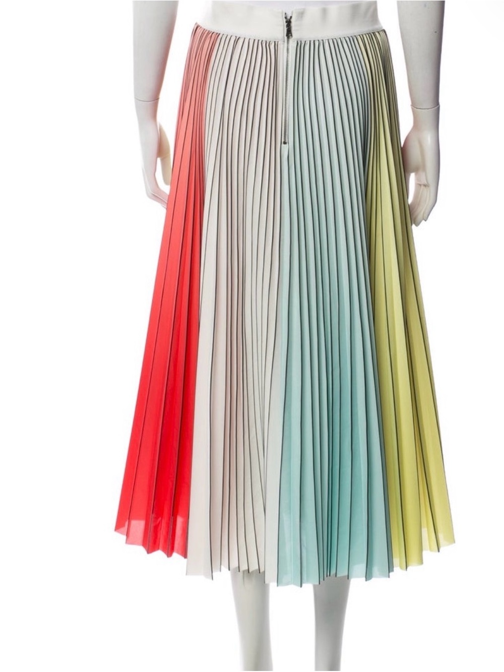 Alice + Olivia multicolor pleated midi skirt